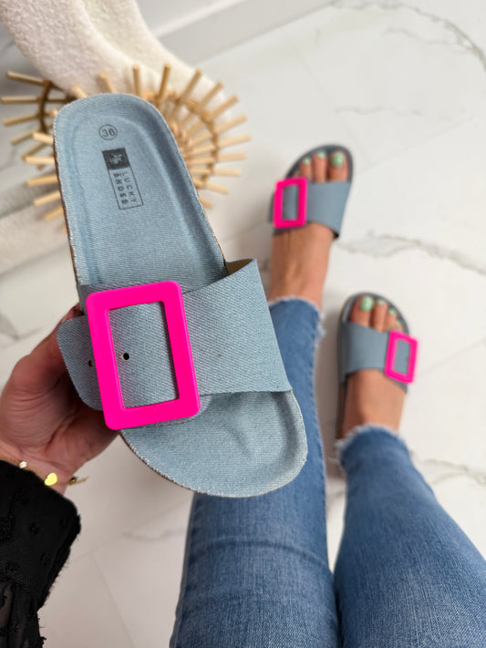 Clasp Blue Slides