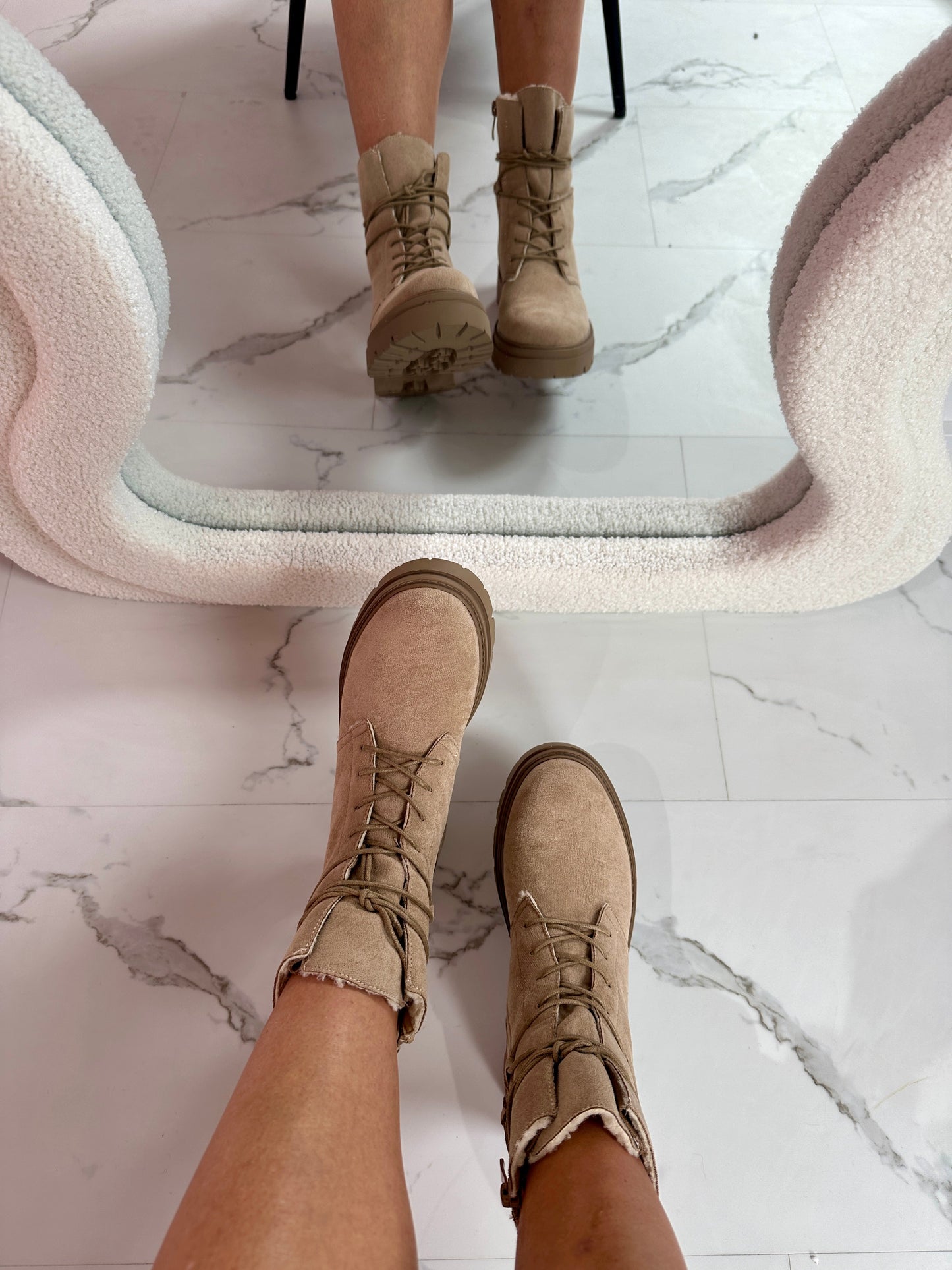 Fury Khaki Lace-Up Boots