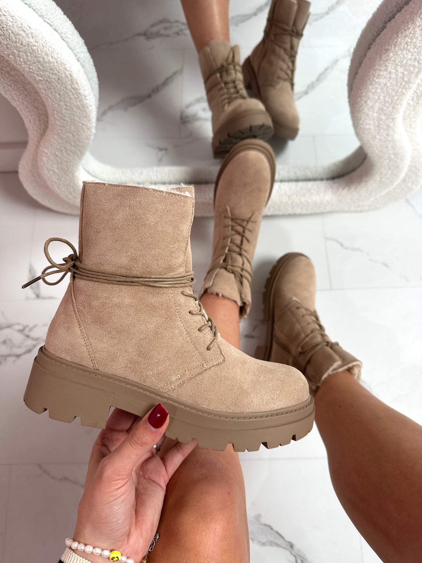Fury Khaki Lace-Up Boots