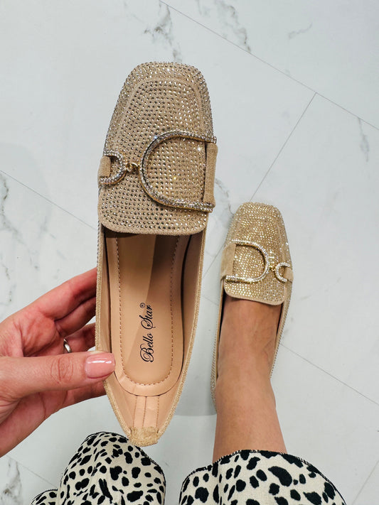 Glitter Beige Loafer