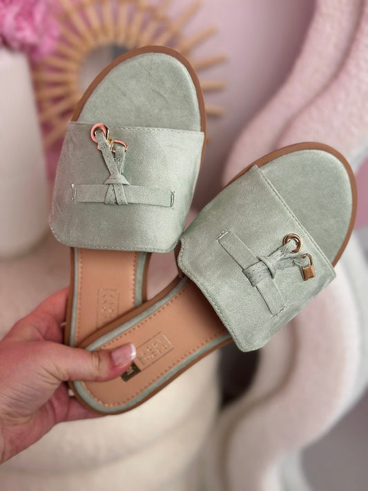 Bliss Green Slides – Soft, Chic & Summer-Ready