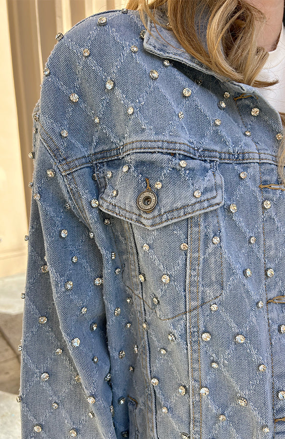 STRASS OVERSIZED DENIM JACKET