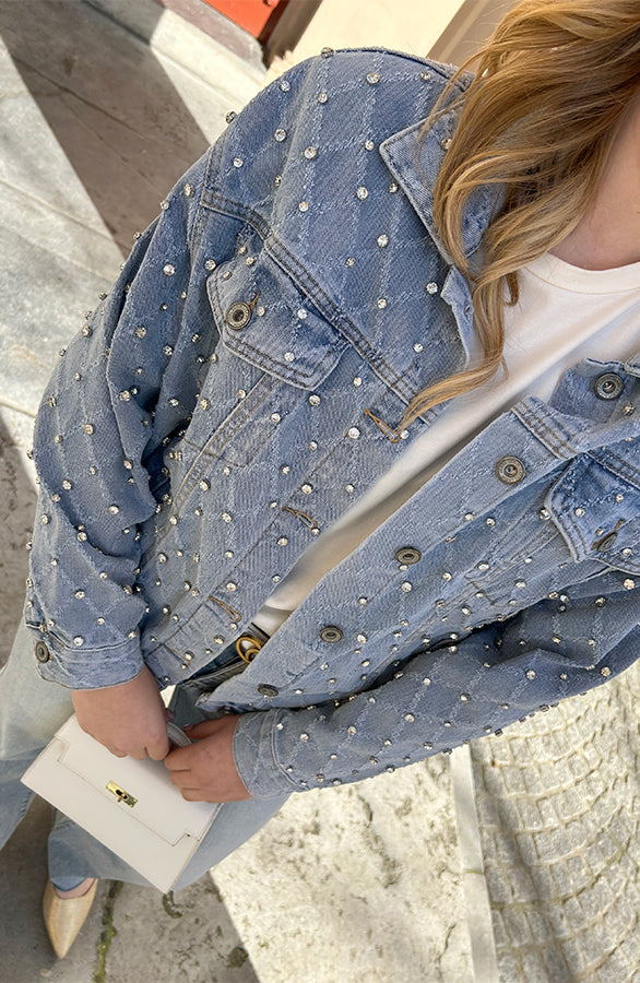 STRASS OVERSIZED DENIM JACKET