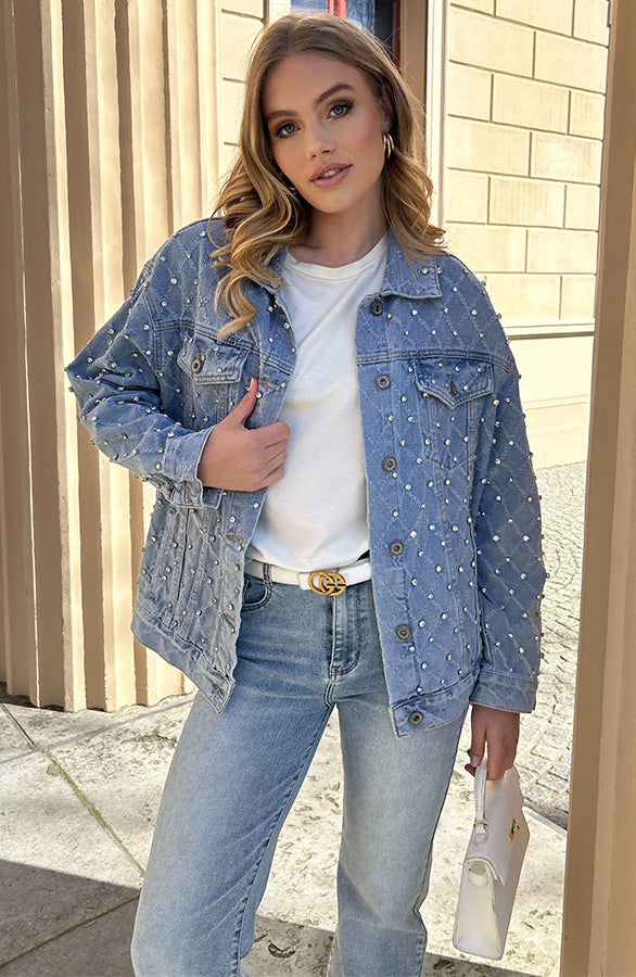 STRASS OVERSIZED DENIM JACKET