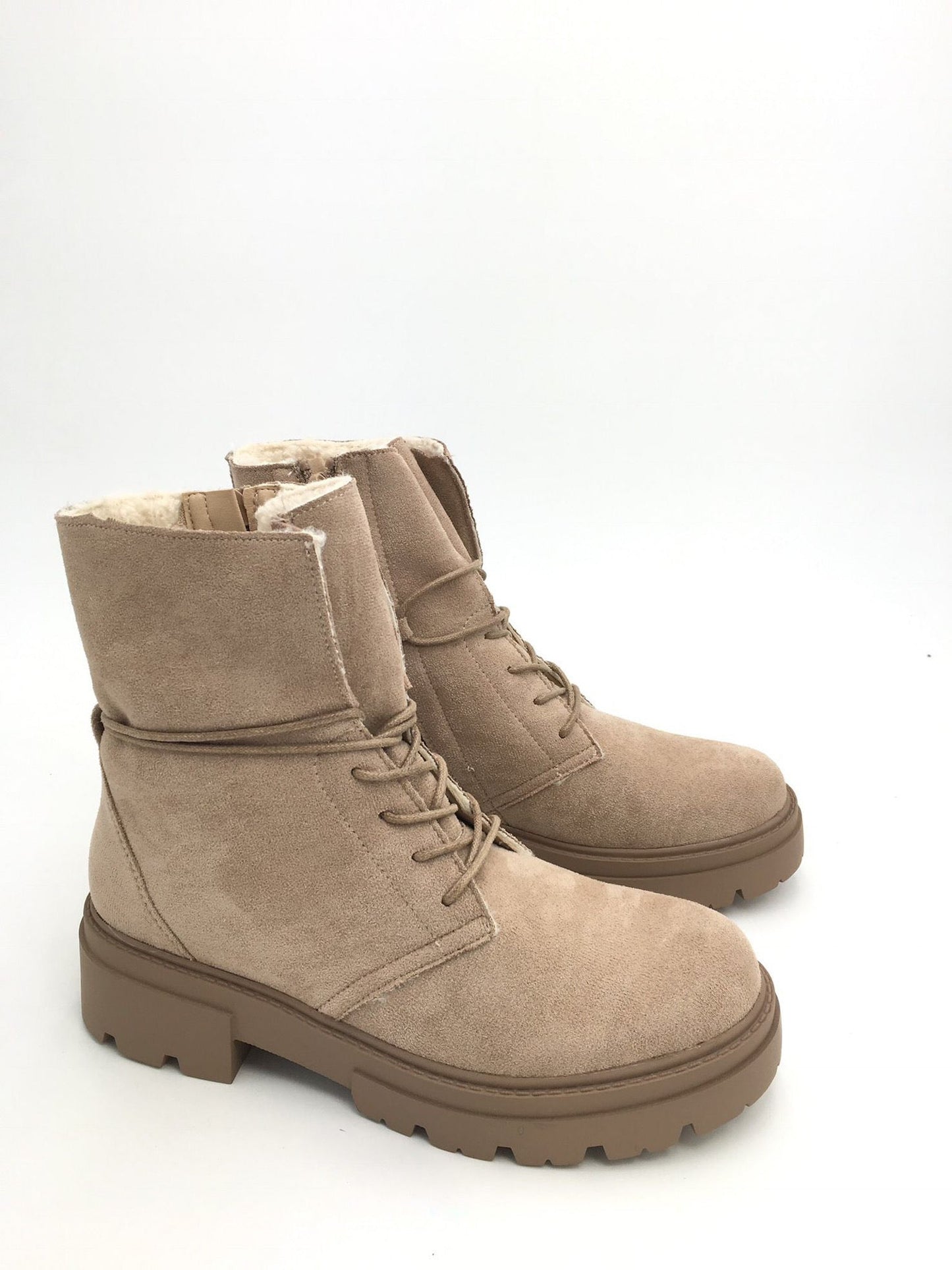 Fury Khaki Lace-Up Boots