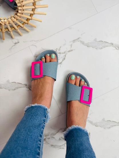 Clasp Blue Slides