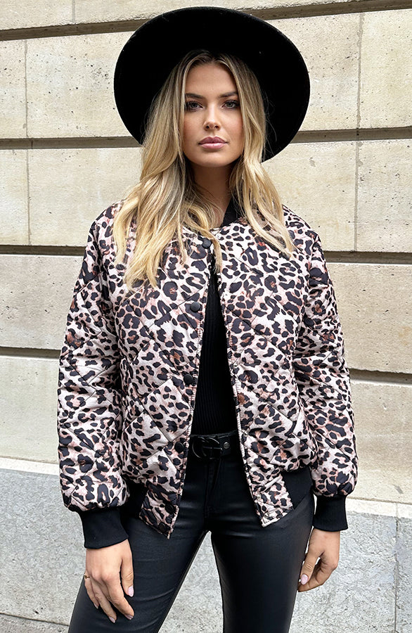 BOMBER JACKET QUILTED LEOPARD