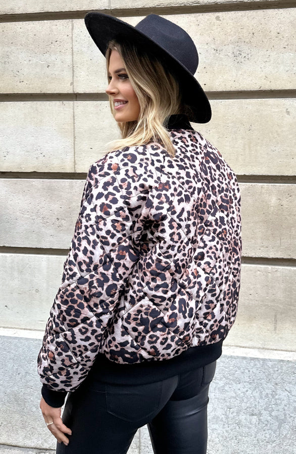 BOMBER JACKET QUILTED LEOPARD