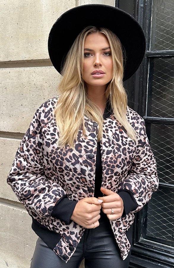 BOMBER JACKET QUILTED LEOPARD