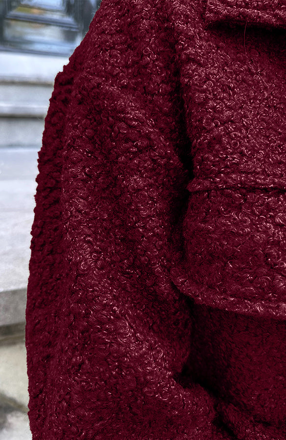 BOUCLE JACKET MET RITS BURGUNDY
