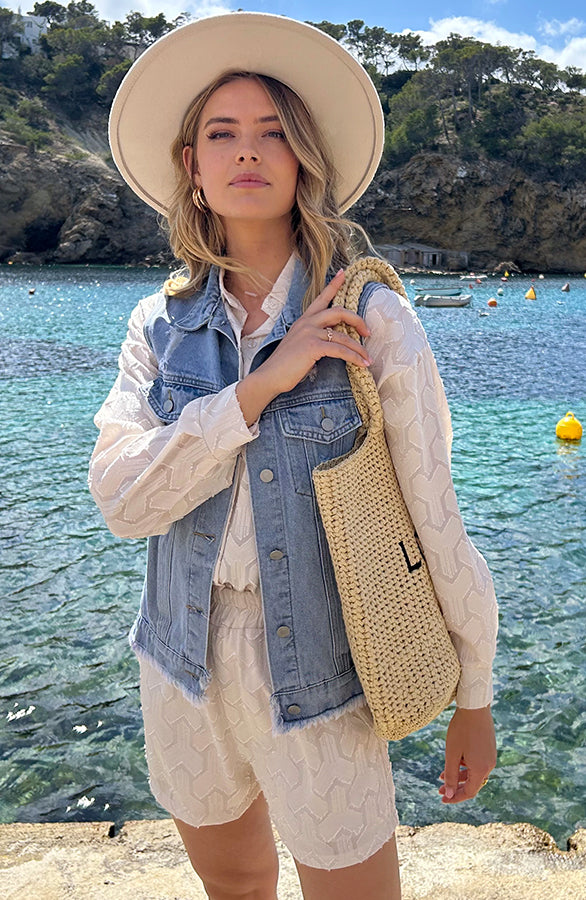 DENIM GILET DAMAGED