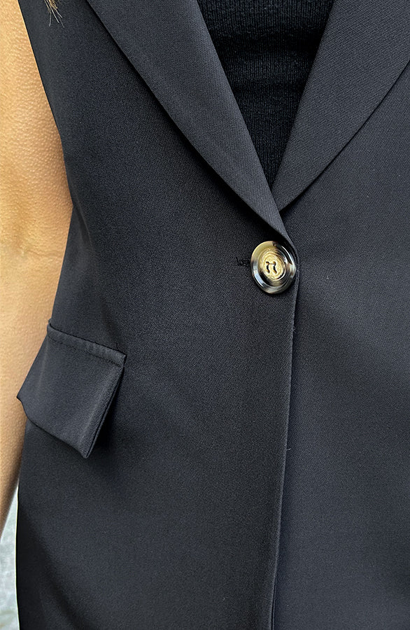 ELEGANT BLAZER GILET ZWART