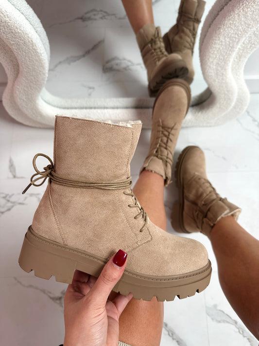 Fury Khaki Lace-Up Boots