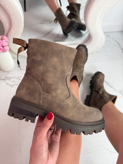 Bow Taupe Boots