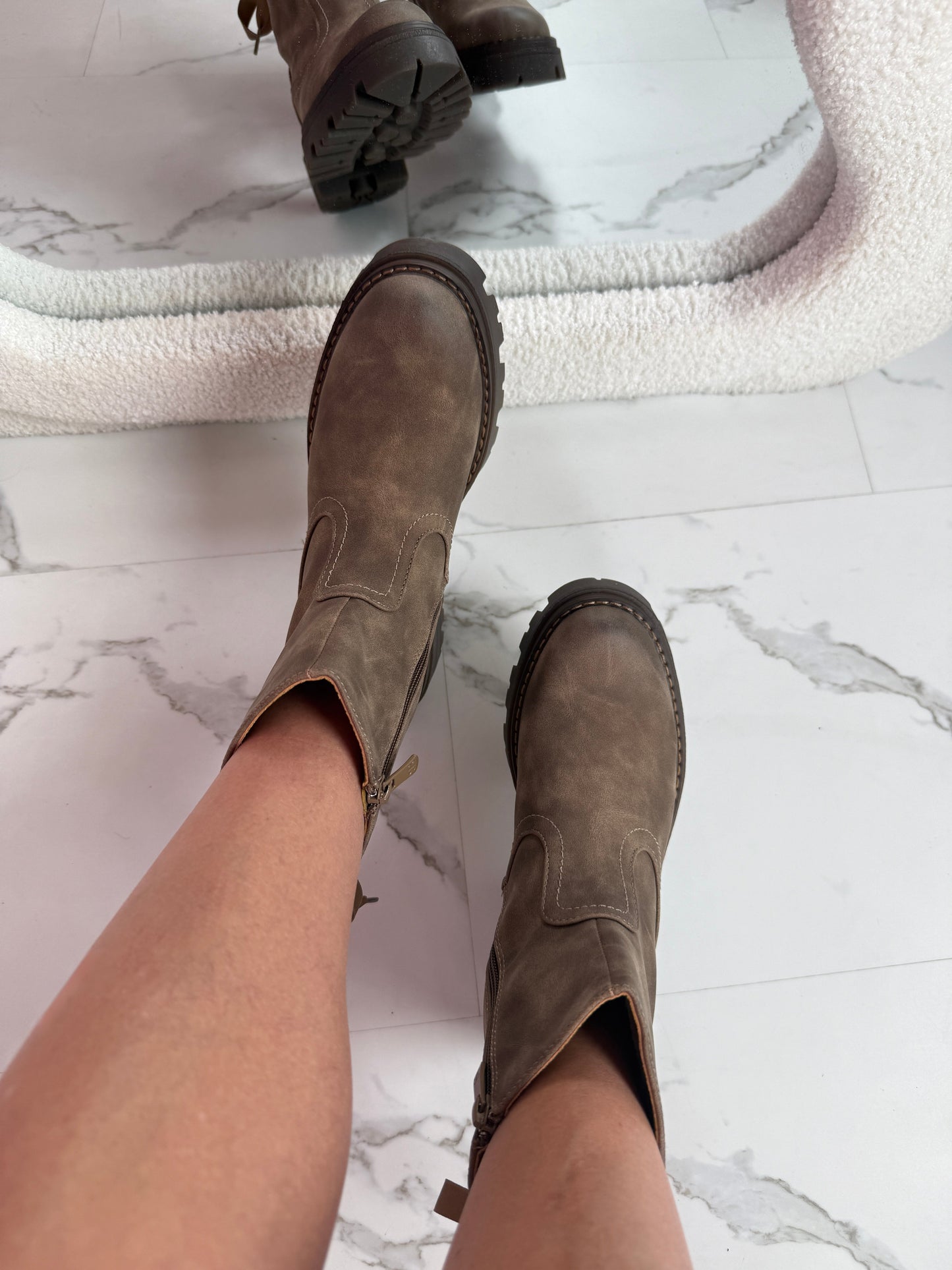 Bow Taupe Boots