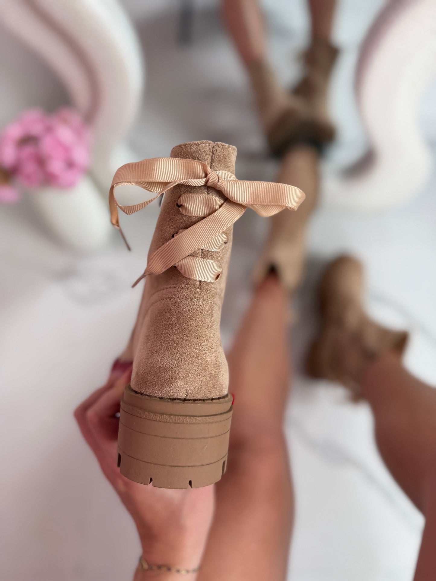 Bow Khaki Boots