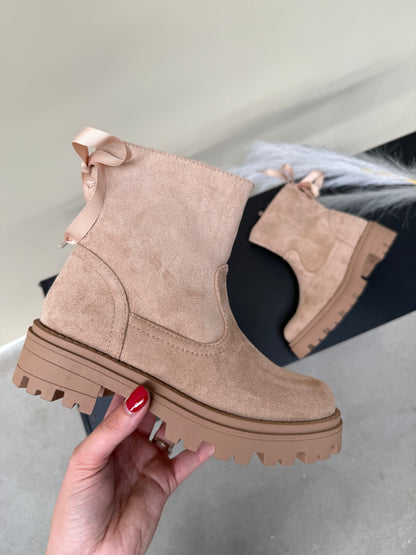 Bow Khaki Boots