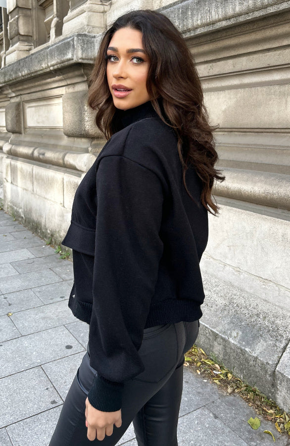 SOFT BOMBERJACKET ZWART