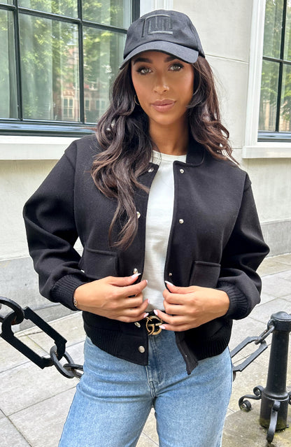 SOFT BOMBERJACKET ZWART