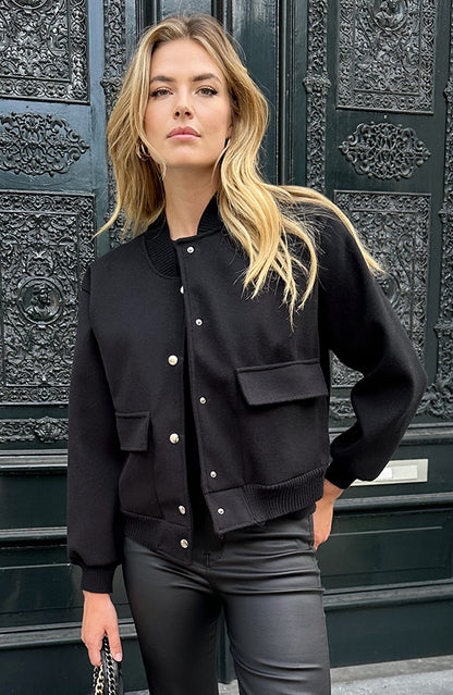 SOFT BOMBERJACKET ZWART