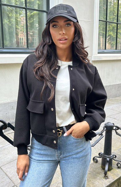 SOFT BOMBERJACKET ZWART
