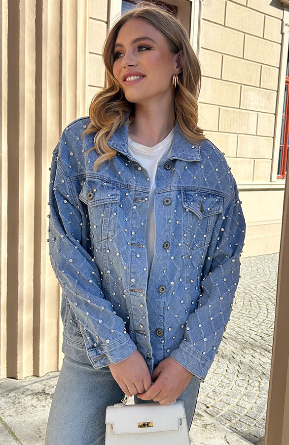 STRASS OVERSIZED DENIM JACKET