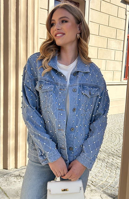 STRASS OVERSIZED DENIM JACKET