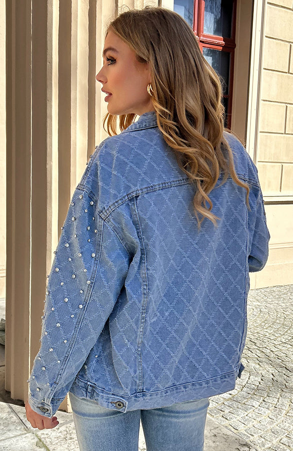 STRASS OVERSIZED DENIM JACKET