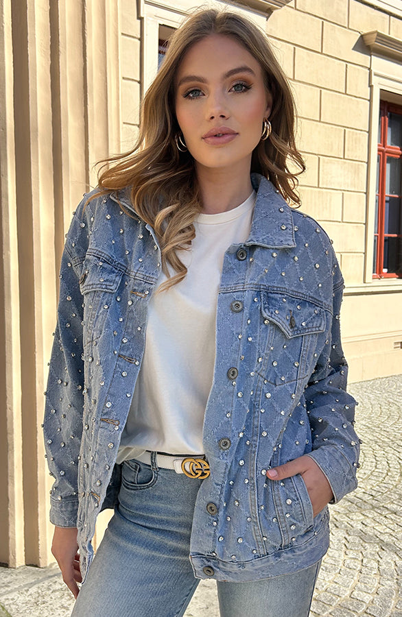 STRASS OVERSIZED DENIM JACKET
