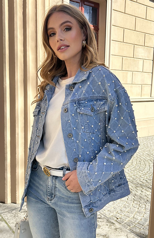 STRASS OVERSIZED DENIM JACKET