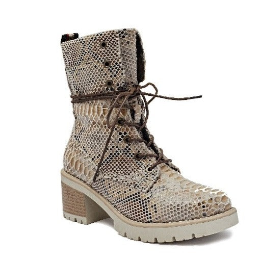 Favo Snake Lace-Up Boots