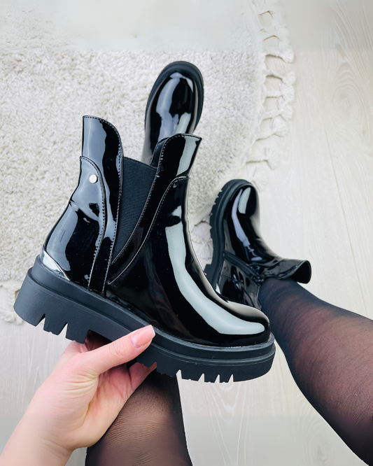 Xanne Lak Black Boots